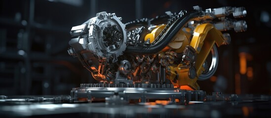 Fototapeta premium Engineered Mechanism - A Futuristic Machine's Inner Workings