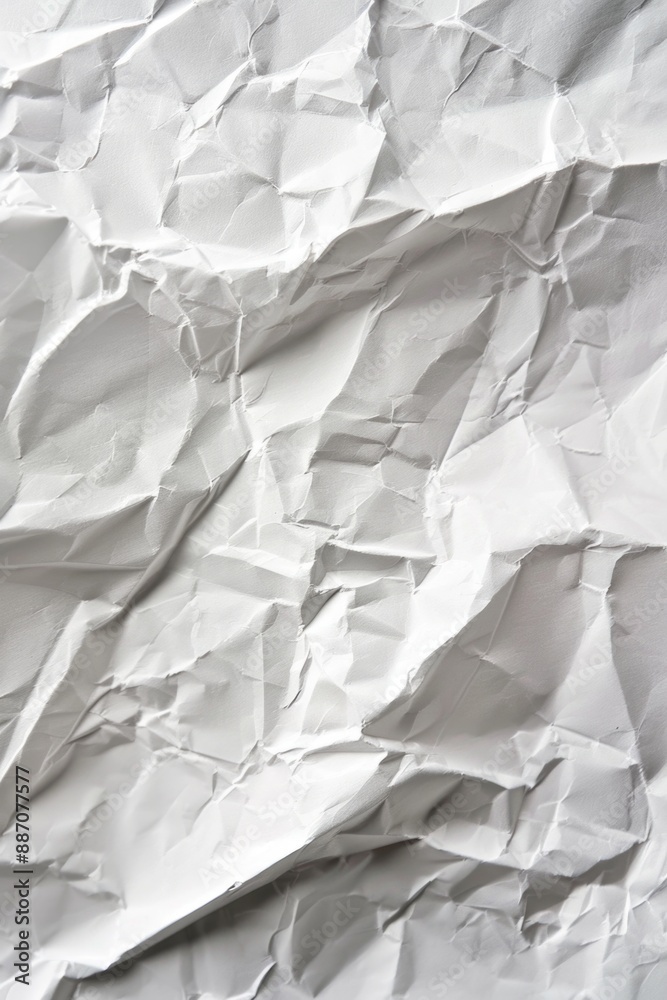 Poster a detailed view of a sheet of pure white paper, suitable for use in office or creative settings