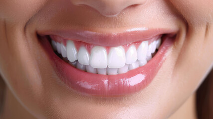 Obraz premium Confident dental patient beams, showcasing her perfect smile.generative ai