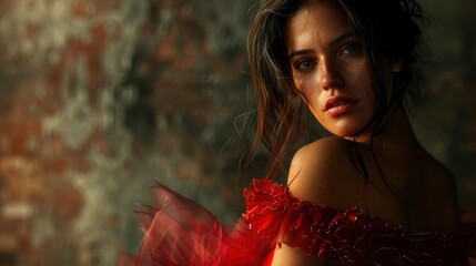 She has a multitude of qualities that many lack, a woman in a red dress exuding confidence