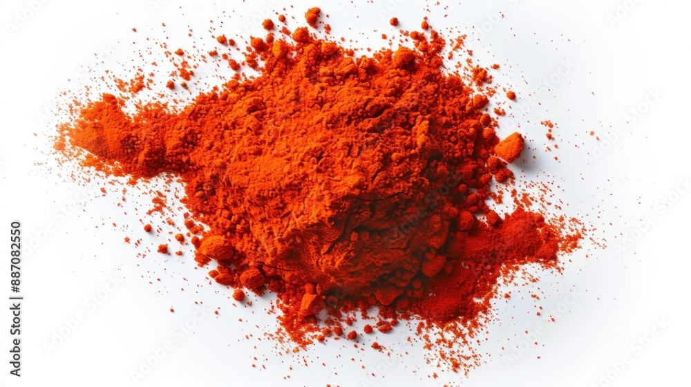 Poster a close-up shot of a pile of red powder on a white surface, often used in art and design projects
