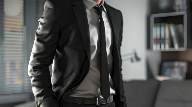 Professionalism is everything in business; a man in a sharp black suit exemplifies this