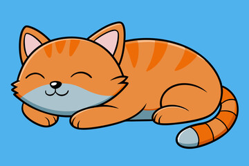 sleeping cat vector illustration