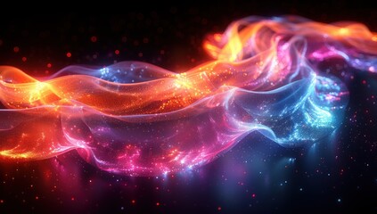 Fototapeta premium Abstract Glow: Red, Blue and Orange Light