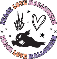 Halloween T-shirt Design, Halloween SVG Design, Ghost Design, Halloween Shirt, Halloween Cat Shirt, Retro Halloween shirt Design, Spooky Season, Funny Hallowee, Hippie Shirt, Boo Shrt