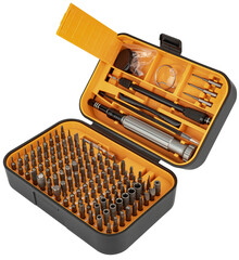 set of tools and screwdriver bits