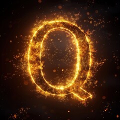 Fototapeta premium Fiery Letter Q