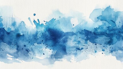 Obraz premium Abstract watercolor background with blue brush strokes