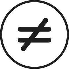 Not equal icon,vector illustration. vector not equal icon illustration isolated on White background, not equal icon Eps10. not equal icons graphic design vector symbols.