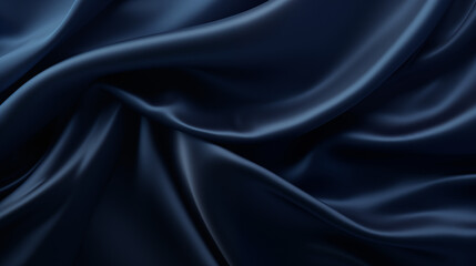 Fototapeta premium Elegant Dark Blue Silk Fabric Abstract Drapery