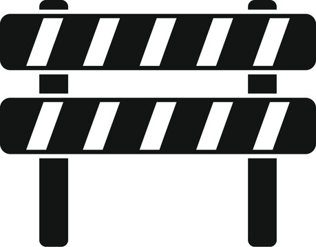 recommend clip art: Black and white striped road barrier blocking access