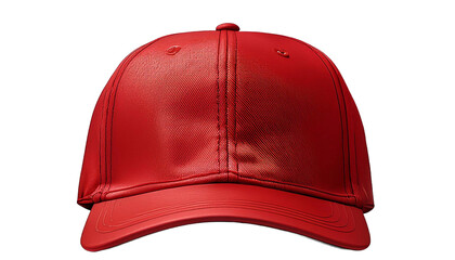 red ront and side view hat baseball cap on transparent background cutout, PNG file. Mockup template for artwork graphic design