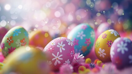 Stunningly decorated Easter eggs in a range of colors.