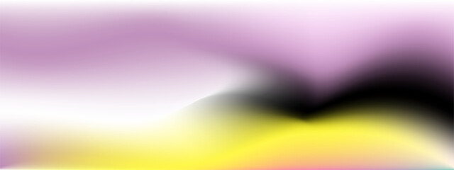 Abstract wavy gradient blurred background. Vector wide horizontal abstract minimal backdrop template. Abstract multicolored waves. Modern design template for poster, ad, banner, flyer