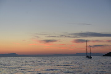 sailboat at sunset