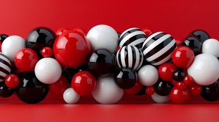 Vibrant balls 3d abstract dynamic background fluid motion, swirling patterns, rich blend of colors. AI generated