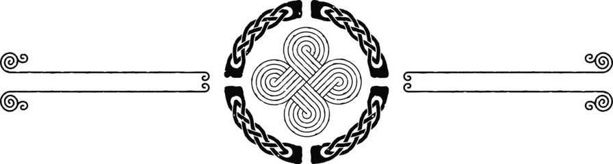 Two Lines Celtic Header - Circular Celtic Knot