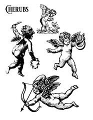 Cherub Tattoo Vector Pack