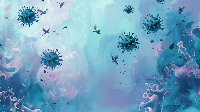 Avian influenza virus illustration
