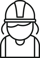 Construction manager wearing a hard hat safety icon for website, print, info graphic