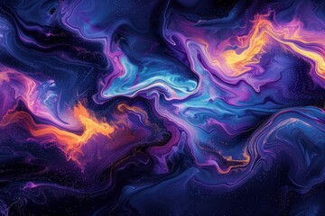 Obraz premium Abstract digital art with vibrant swirling patterns, representing dynamic motion and creativity.