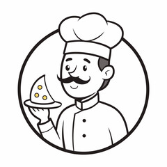 Chef Enjoying a Delicious Pizza Culinary Delight Captured