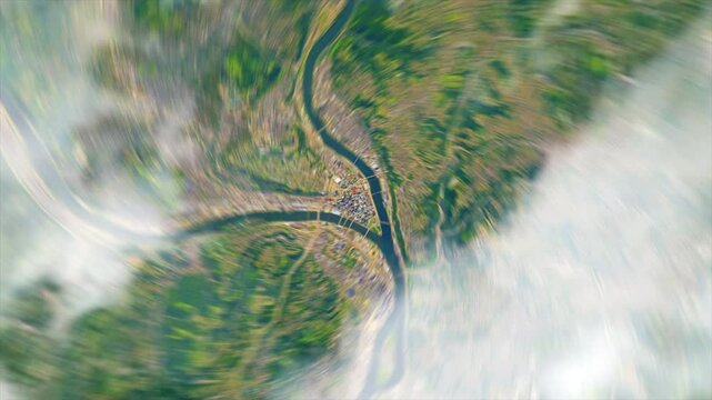 Zoom from space on Pittsburgh - Pennsylvania - USA