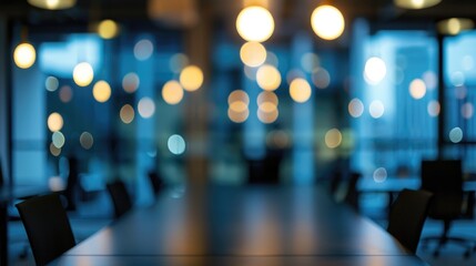 Abstract blurred bokeh in a vacant office setting