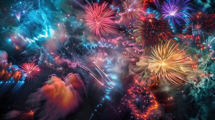 Spectacular Fireworks Backdrop