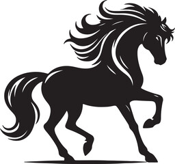 Royal Horse silhouette vector style with white background