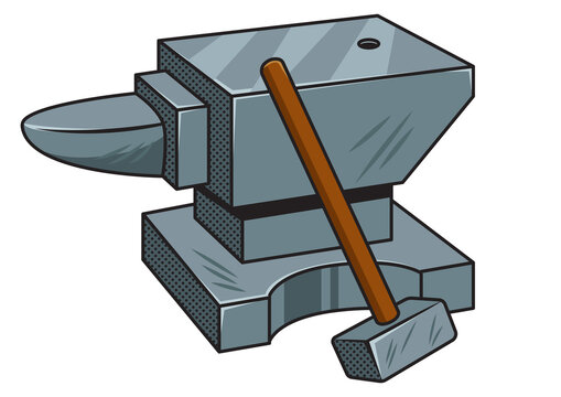 recommend clip art: hammer and anvil pinup pop art retro PNG illustration. Comic book style imitation.