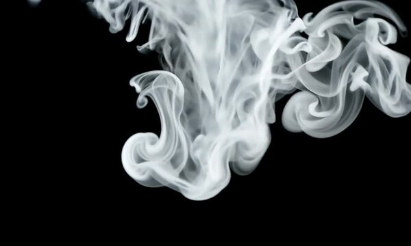 Vape Smoke Effect And Collision On Black Background And Collision