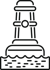 Oil platform standing on water surface icon, outline style