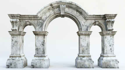 Fototapeta premium Stone Archway on White Background