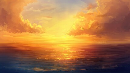 The sky is adorned with a warm gradient of colours transitioning from a soft yellow near the horizon to a deeper orange as it ascends reflective moments of twilight by the sea