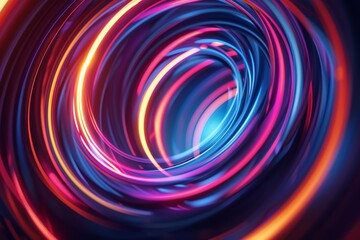 A picture of a colorful shiny tunnel in the style of galaxy and stars and space vibes, Abstract vortex and road hole, swirling and twirling neon portal.