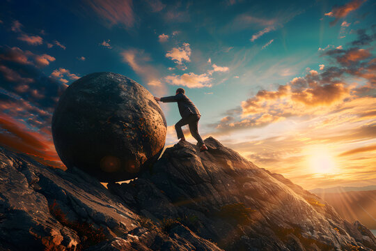 Business concept of working against the odds