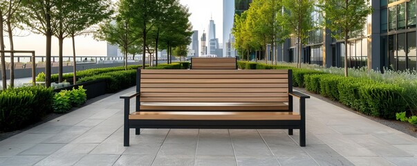 Architect Landscape Modern urban park minimalist bench sculpture