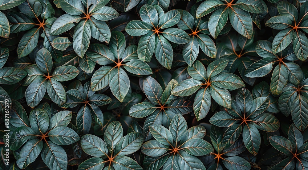 Wall mural background of leaves