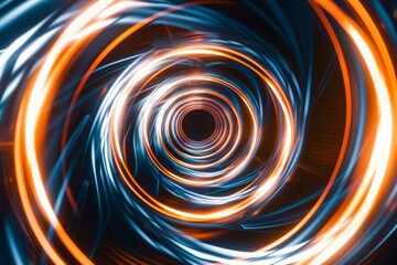 A picture of a colorful shiny tunnel in the style of galaxy and stars and space vibes, Abstract vortex and road hole, swirling and twirling neon portal.