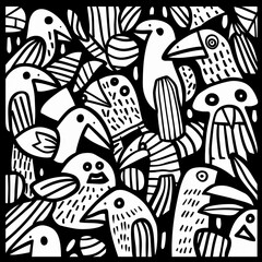 An minimalistic, zen-like, two tone illustration in the style of doodle art and pop art with thick strokes.