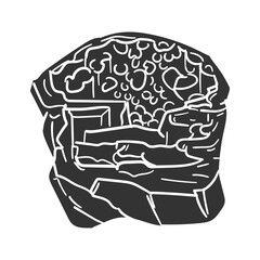 Agatized Coral Icon Silhouette Illustration. Vector Graphic Pictogram Symbol Clip Art. Doodle Sketch Black Sign.