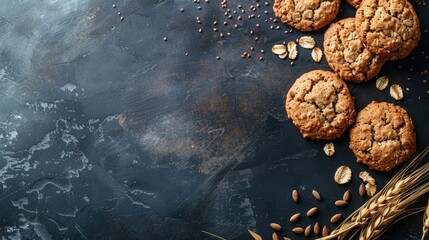 Background of oatmeal cookies
