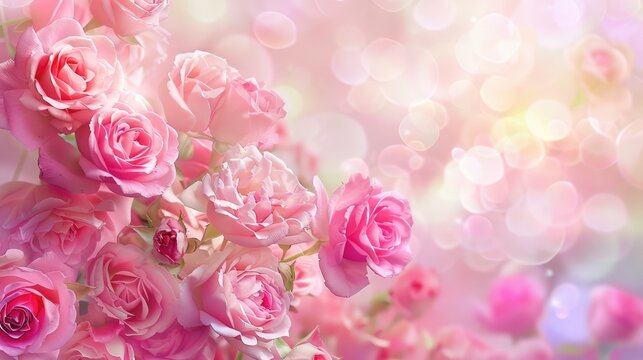 Background of pink roses