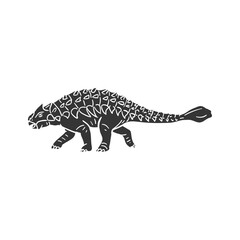 Ankylosaurus Icon Silhouette Illustration. Vector Graphic Pictogram Symbol Clip Art. Doodle Sketch Black Sign.