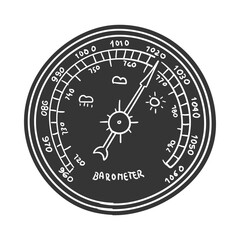 Fototapeta premium Barometer Icon Silhouette Illustration. Vector Graphic Pictogram Symbol Clip Art. Doodle Sketch Black Sign.