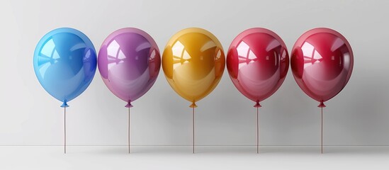 Five Glossy Balloons in a Row