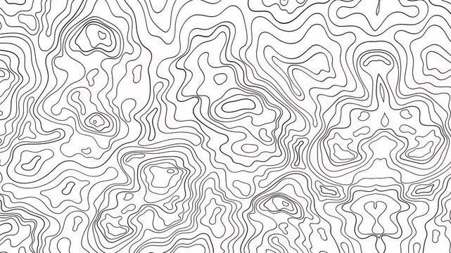 contours Geographic mountain topography vector illustration, Topographic pattern texture, Map on land vector terrain. Elevation graphic contour height lines, Topographic map, 4k animation background