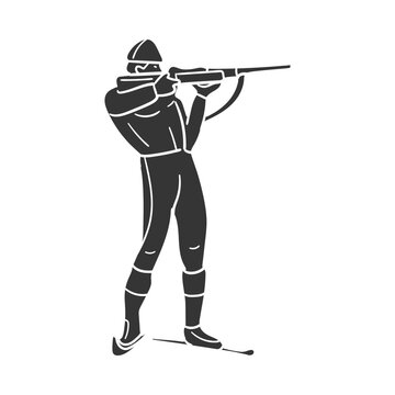 recommend clip art: Biathlon Icon Silhouette Illustration. Vector Graphic Pictogram Symbol Clip Art. Doodle Sketch Black Sign.
