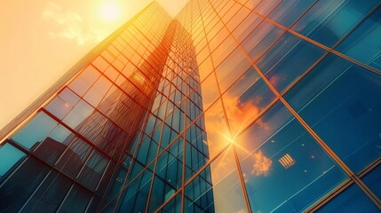 A high-resolution image capturing the intricate details of a modern office building construction.